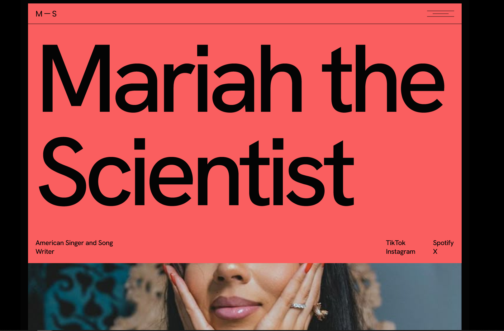 Mariah the Scientist — Artist Website Design